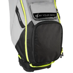 PING Traverse Golf Cart Bag - Black/Iron/Neon Yellow -Golf Gear Shop Traverse Black Iron Neon Yellow Bottom Pocket