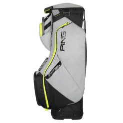 PING Traverse Golf Cart Bag - Black/Iron/Neon Yellow -Golf Gear Shop Traverse Black Iron Neon Yellow Side