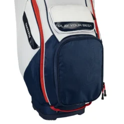 PING Traverse Golf Cart Bag - Platinum/Navy/Red -Golf Gear Shop Traverse Platinum Navy Red Bottom Pocket
