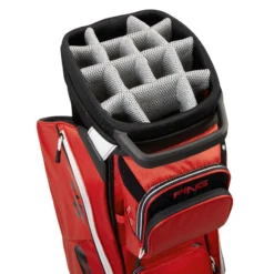 PING Traverse Golf Cart Bag - Red/Black/White -Golf Gear Shop Traverse Red Black White Top Divider