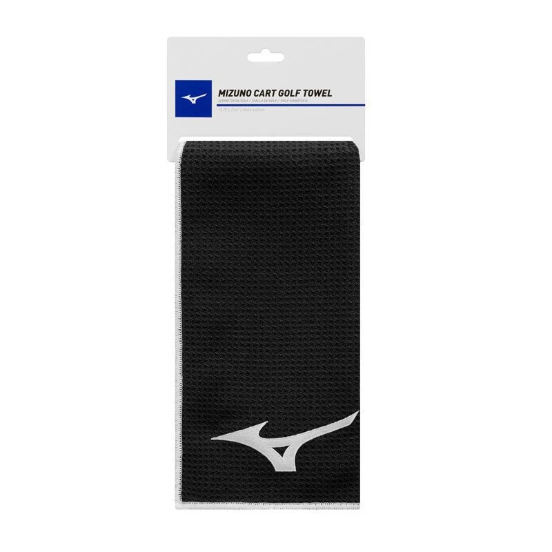 Mizuno Microfibre Cart Golf Towel - Black 3 Mizuno Microfibre Cart Golf Towel - Black
